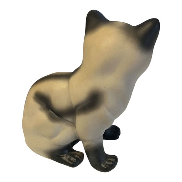 Vintage Sitting Siamese Cat Figurine Ceramic Mid Century Modern 3.5" - Picture 3 of 4